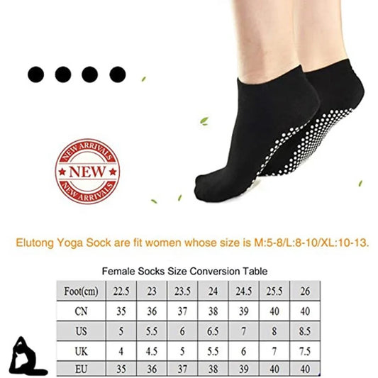 EASTIN Non-Slip Grip Socks for Yoga, Pilates, and Hospital Use - 4 Pairs for Men and Women