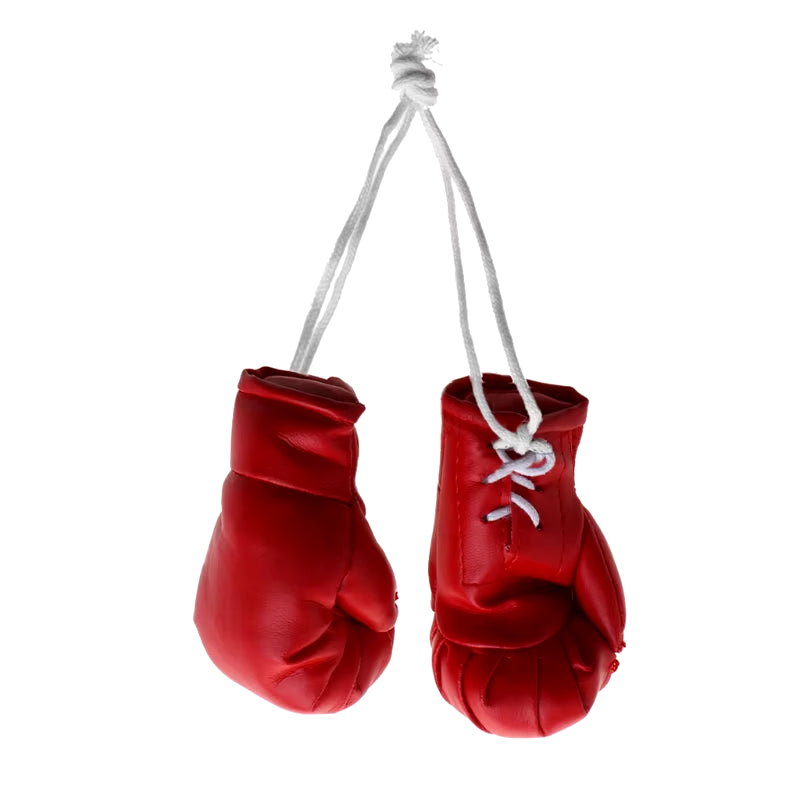 Miniature Boxing Gloves Car Hanging Pendant - Decorative Rearview Mirror Accessory