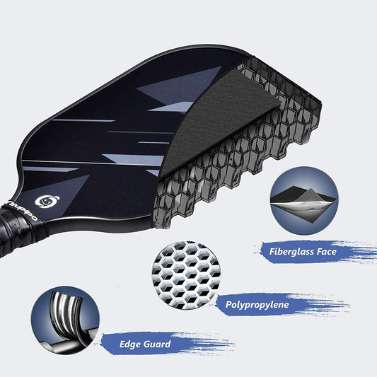 Professional Fiberglass Pickleball Paddle Set (2 or 4 Paddles) - USAPA Approved with Balls and Carry Bag, Lightweight Design with Polypropylene Honeycomb Core, Ideal for Beginners and Recreational Play for Men and Women