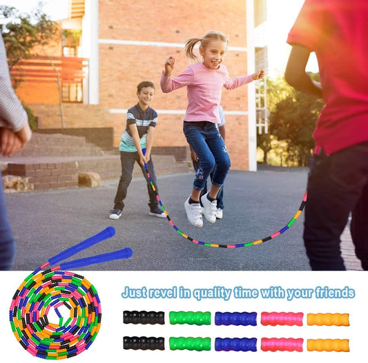 2-Pack 16 FT Double Dutch Beaded Jump Rope with Ergonomic Design