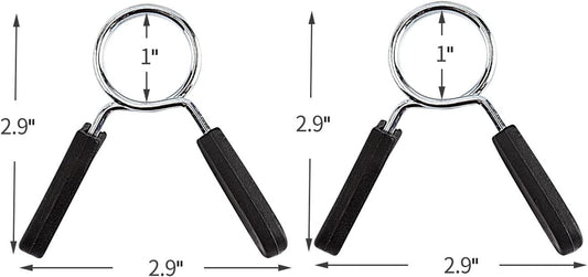 Barbell and Dumbbell Spring Clip Collars - 1 Inch Weight Bar Locking Buckles for Strength Training and Fitness Accessories