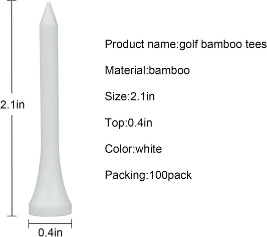 Durable Bamboo and Wood Golf Tees in Multiple Sizes (3-1/4", 2-3/4", 2-1/8") - 100/50 Pcs, Multicolor Golf Accessories for Men and Women, Designed to Minimize Friction and Side Spin