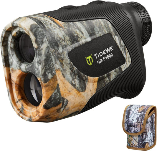 Hunting Rangefinder, Rechargeable Camo Laser Range Finder 700/1000Y | 6X Magnification Range Finder, Distance/Angle/Speed/Continuous Scan Modes, Rechargeable Battery, Water-Resistant, Carry Case