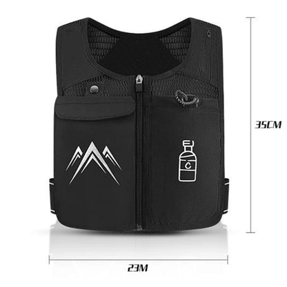 Reflective Running Vest with Adjustable Waistband, 500ml Hydration Bottle, and Breathable Material - Chest Pack Gear for Phones, Suitable for Men and Women