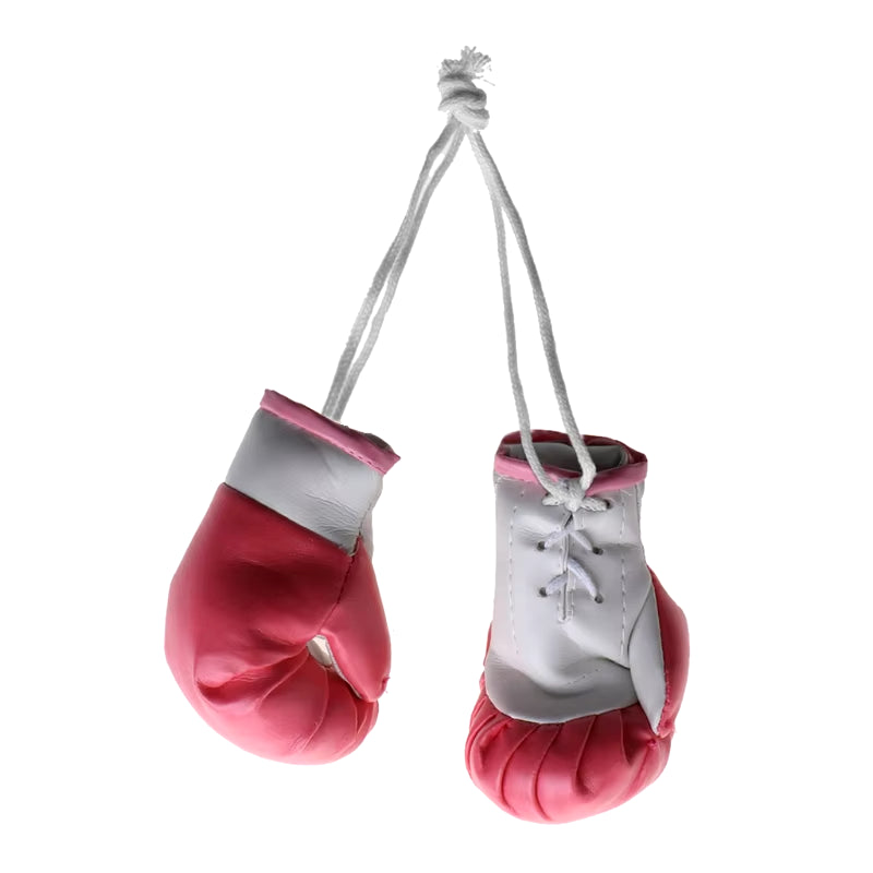 Miniature Boxing Gloves Car Hanging Pendant - Decorative Rearview Mirror Accessory
