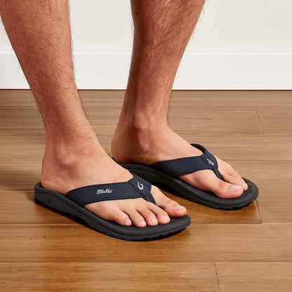 Olukai Ohana Men'S Sandals, Water Resistant Flip Flops with Arch Support, Lightweight Comfort for Beach & Travel, Enhanced Traction for Wet Surfaces