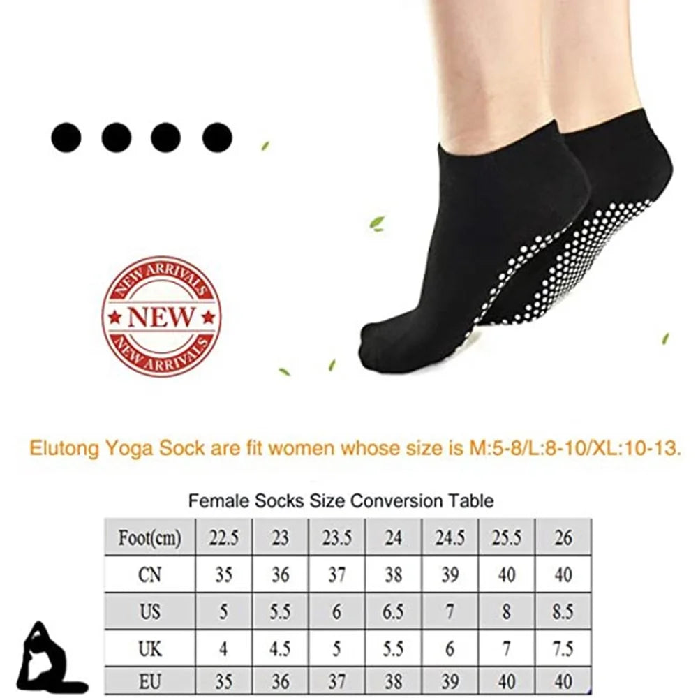 EASTIN Non-Slip Grip Socks for Yoga, Pilates, and Hospital Use - 4 Pairs for Men and Women