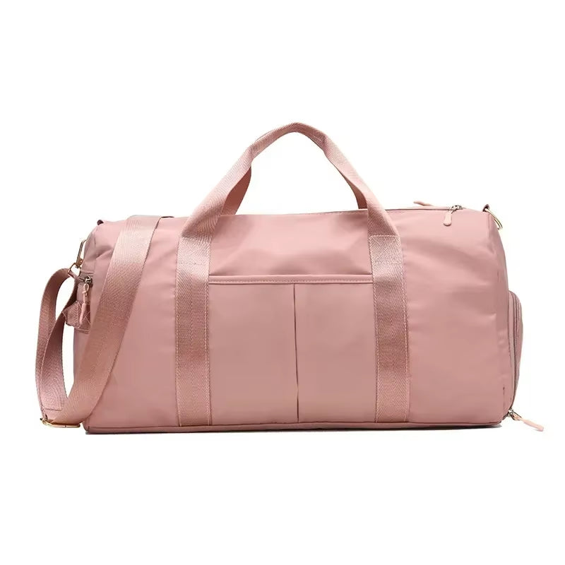 Outdoor Waterproof Nylon Sports Gym Bag for Men and Women - Fitness Travel Handbag with Yoga Mat and Shoe Compartment