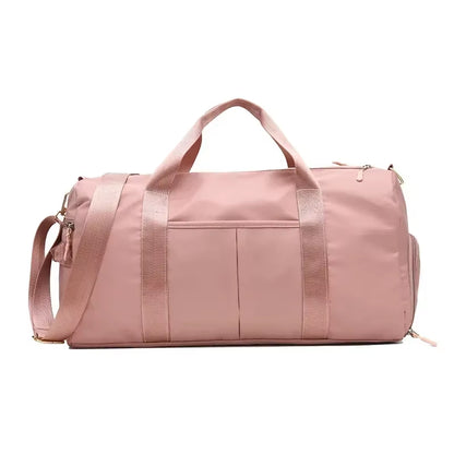 Outdoor Waterproof Nylon Sports Gym Bag for Men and Women - Fitness Travel Handbag with Yoga Mat and Shoe Compartment