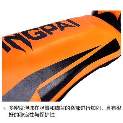 Professional Kickboxing and Muay Thai Shin Guard Pads for Martial Arts, Sanda, Wushu, and Taekwondo with Ankle Protection
