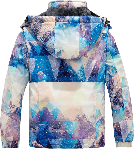 Women's Waterproof Mountain Ski Jacket - Windproof and Warm Hooded Winter Coat