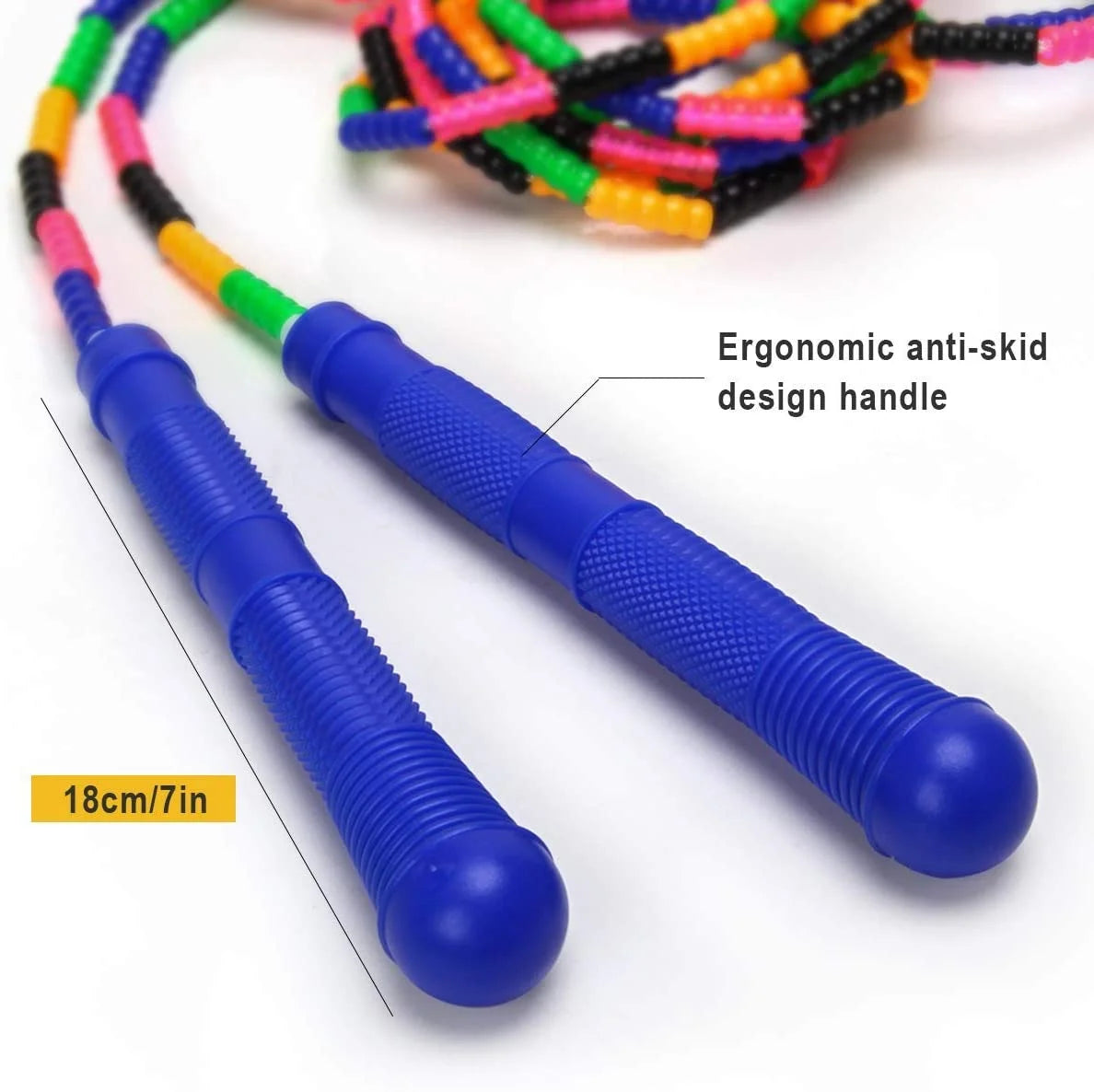 2-Pack 16 FT Double Dutch Beaded Jump Rope with Ergonomic Design
