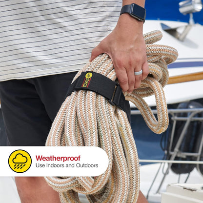 Super-Stretch 18-Inch Elastic Hook and Loop Cinch Straps - 6 Pack for Organizing Extension Cords, Hoses, and Cables