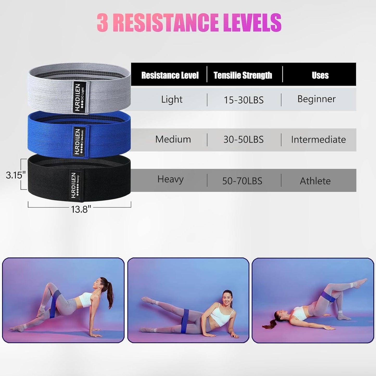Professional Resistance Bands for Exercise - Adjustable Elastic Stretch Bands for Strength Training, Physical Therapy, and Home Fitness with Carry Bag - Ideal for Men and Women