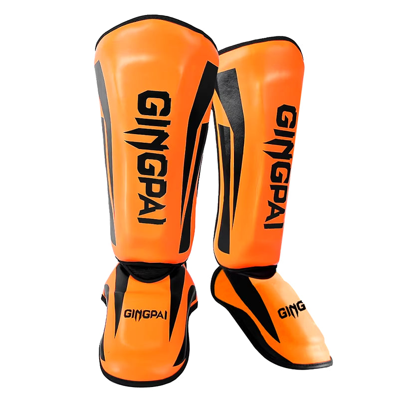 Professional Kickboxing and Muay Thai Shin Guard Pads for Martial Arts, Sanda, Wushu, and Taekwondo with Ankle Protection
