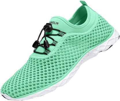 Women's Quick-Drying Aqua Water Shoes with 3-Second Drainage for All-Terrain Activities: Ideal for Swimming, Hiking, and Yoga