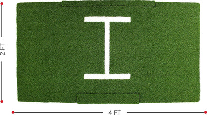 Rukket Tri-Turf Golf Hitting Mat - Portable Driving and Chipping Training Aid with Adjustable Tees and Foam Practice Balls for Backyard Use