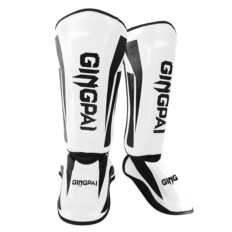 Professional Kickboxing and Muay Thai Shin Guard Pads for Martial Arts, Sanda, Wushu, and Taekwondo with Ankle Protection