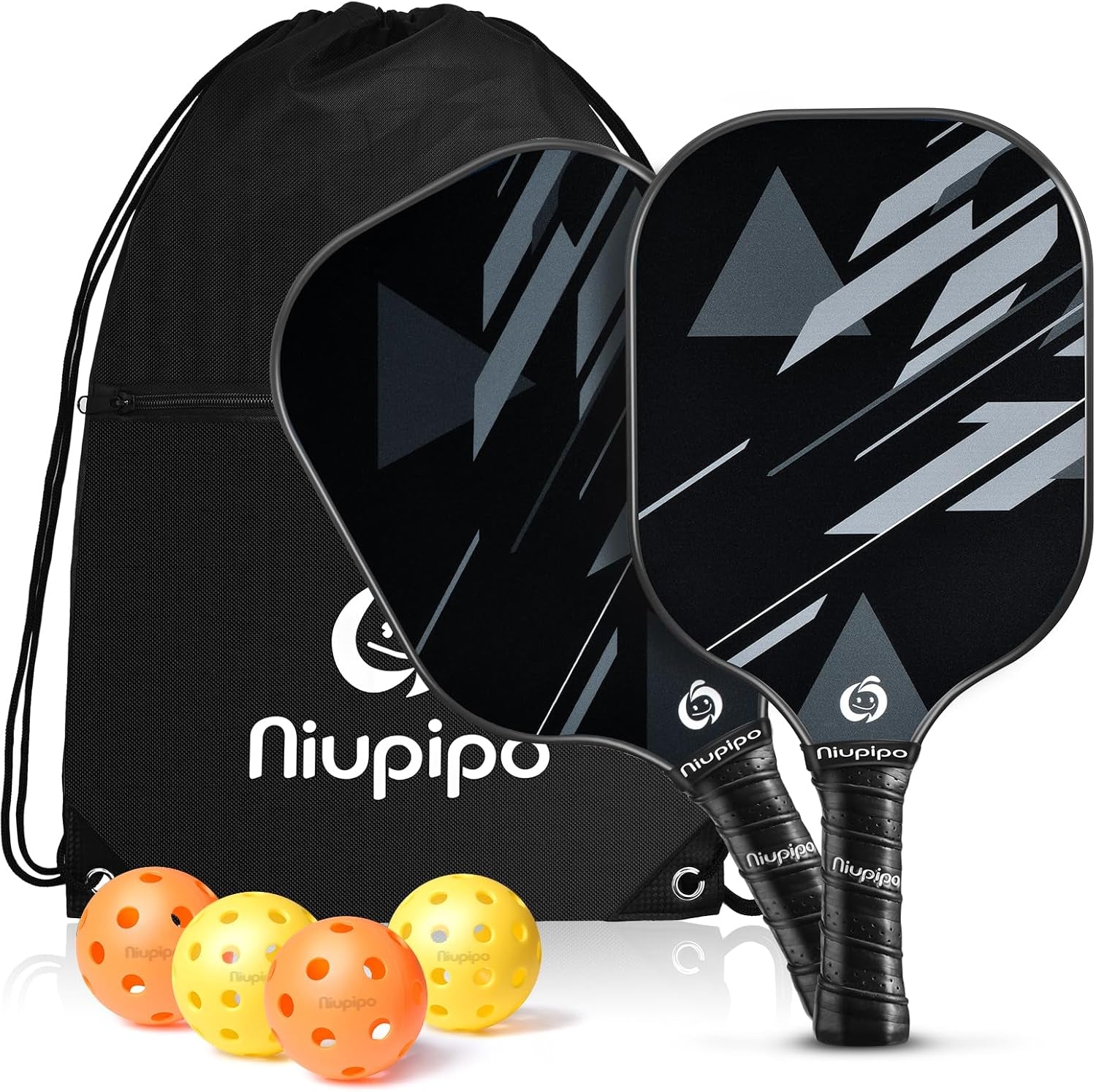 Professional Fiberglass Pickleball Paddle Set (2 or 4 Paddles) - USAPA Approved with Balls and Carry Bag, Lightweight Design with Polypropylene Honeycomb Core, Ideal for Beginners and Recreational Play for Men and Women