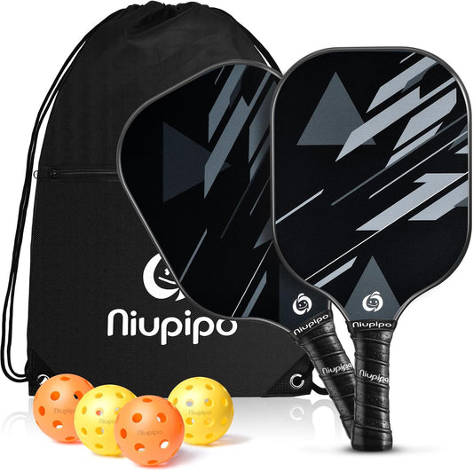 Professional Fiberglass Pickleball Paddle Set (2 or 4 Paddles) - USAPA Approved with Balls and Carry Bag, Lightweight Design with Polypropylene Honeycomb Core, Ideal for Beginners and Recreational Play for Men and Women