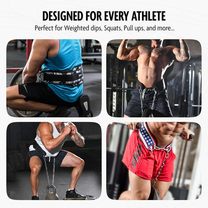 Professional Dip Belt for Weightlifting and Strength Training - 36" Durable Steel Chain with Comfortable Neoprene Padding, Supports Up to 350 lbs