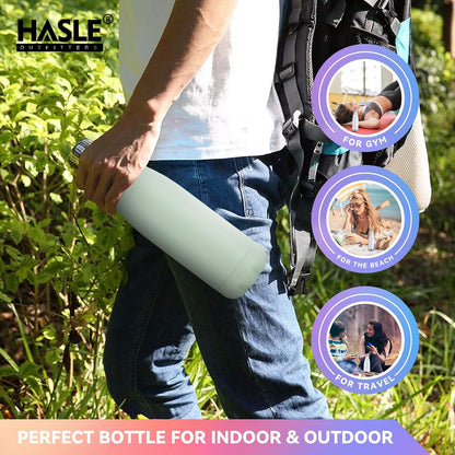 17oz Stainless Steel Vacuum Insulated Water Bottle, Double-Walled Reusable Metal Sports Bottle in Light Green, Single Pack