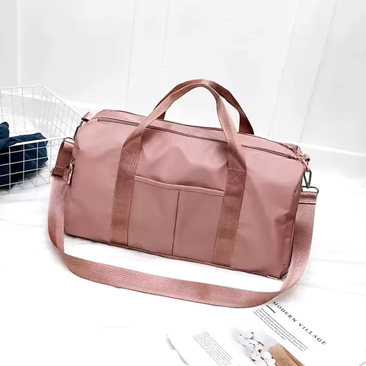 Outdoor Waterproof Nylon Sports Gym Bag for Men and Women - Fitness Travel Handbag with Yoga Mat and Shoe Compartment