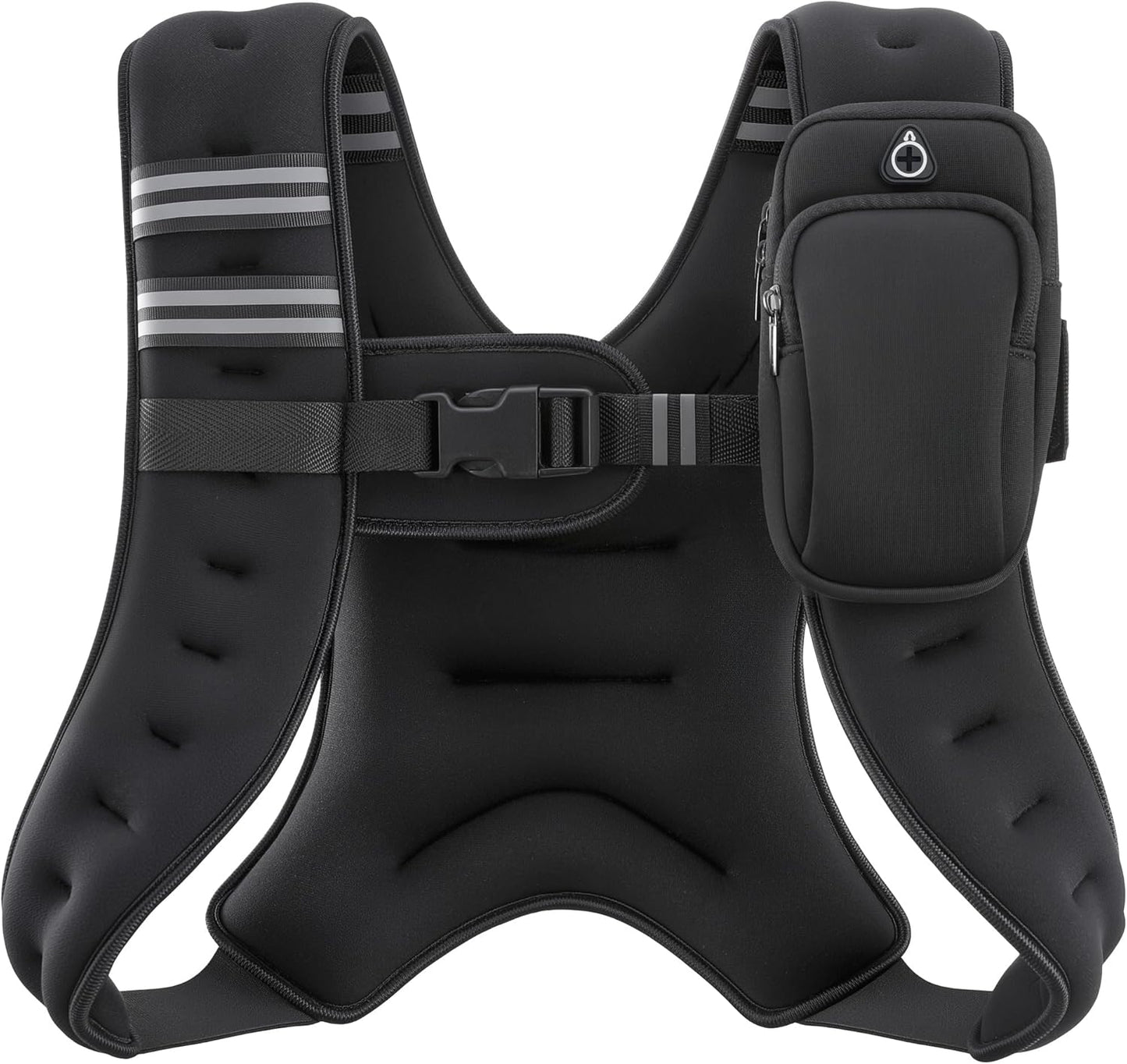 Weighted Vest with Reflective Stripe - Available in 6Lb to 30Lb for Enhanced Workout, Strength Training, Running, Fitness, Muscle Building, and Weight Loss