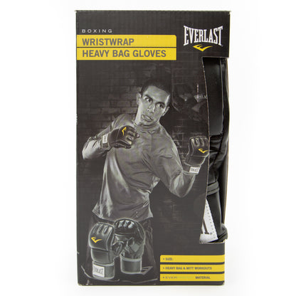 Heavy Bag Gloves with Wrist Wraps, Size S/M, Black – Ideal for Mitt, Reflex, and Bag Training