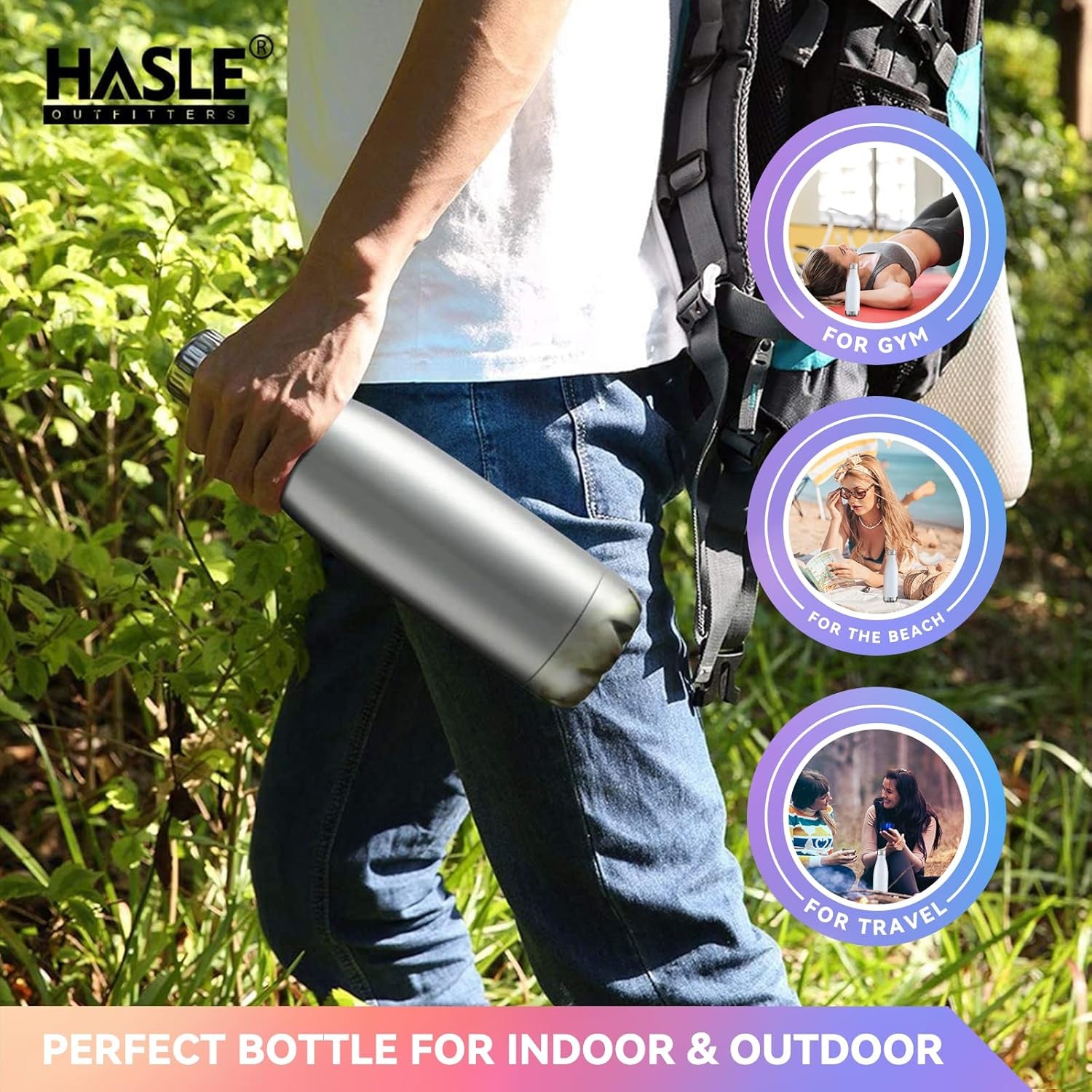 17 oz Stainless Steel Vacuum Insulated Water Bottles - Double-Walled Reusable Metal Sports Bottles for Hot and Cold Beverages, Set of 4