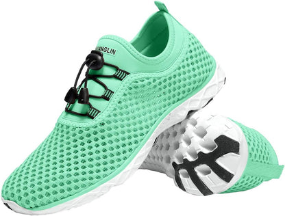 Women's Quick-Drying Aqua Water Shoes with 3-Second Drainage for All-Terrain Activities: Ideal for Swimming, Hiking, and Yoga