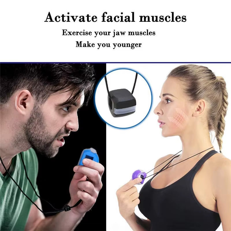 Silica Gel Facial Fitness Ball - Jaw Exerciser and Toner for Double Chin Reduction and Jawline Enhancement
