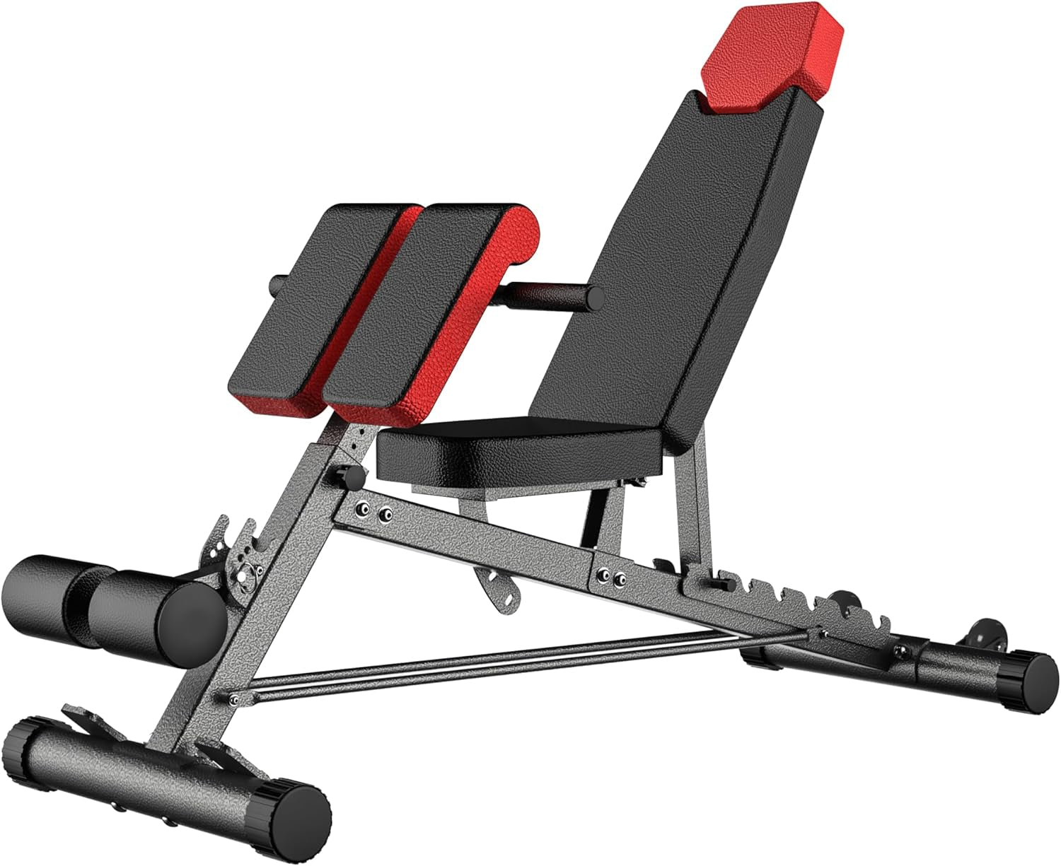 Finer Form Multi-Functional FID Weight Bench for Comprehensive Body Workout – Hyper Back Extension, Roman Chair, Adjustable Sit-Up Bench, Incline/Decline Bench, Flat Bench