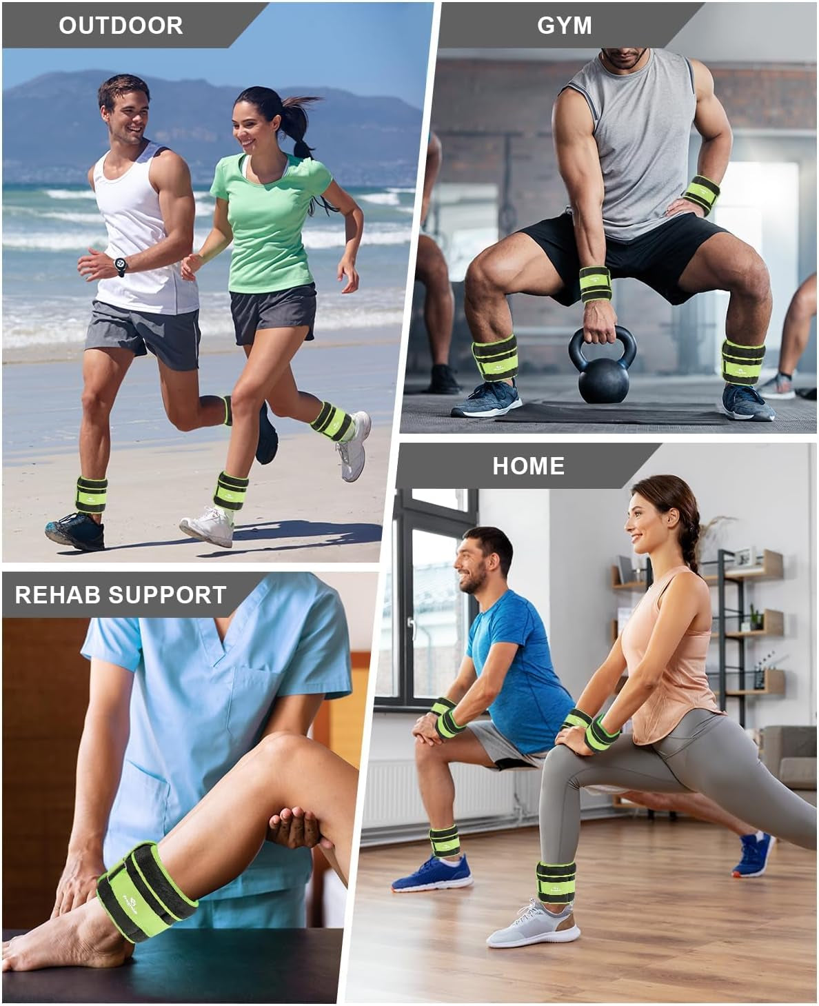 Adjustable Ankle Weights with Removable Weights, Available in Pairs from 1 to 20 lbs for Jogging, Gymnastics, Aerobics, and Physical Therapy