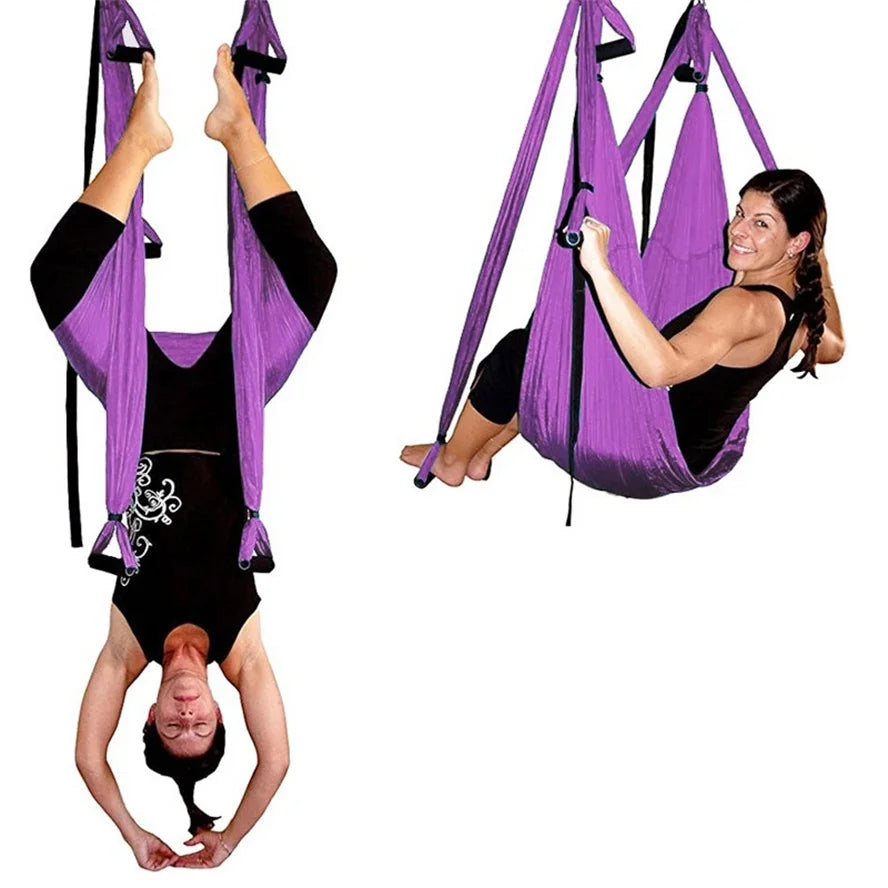 Anti-Gravity Yoga Belts and Hammock for Strength and Decompression - Inversion Gym Strap Yogaswing EF0012