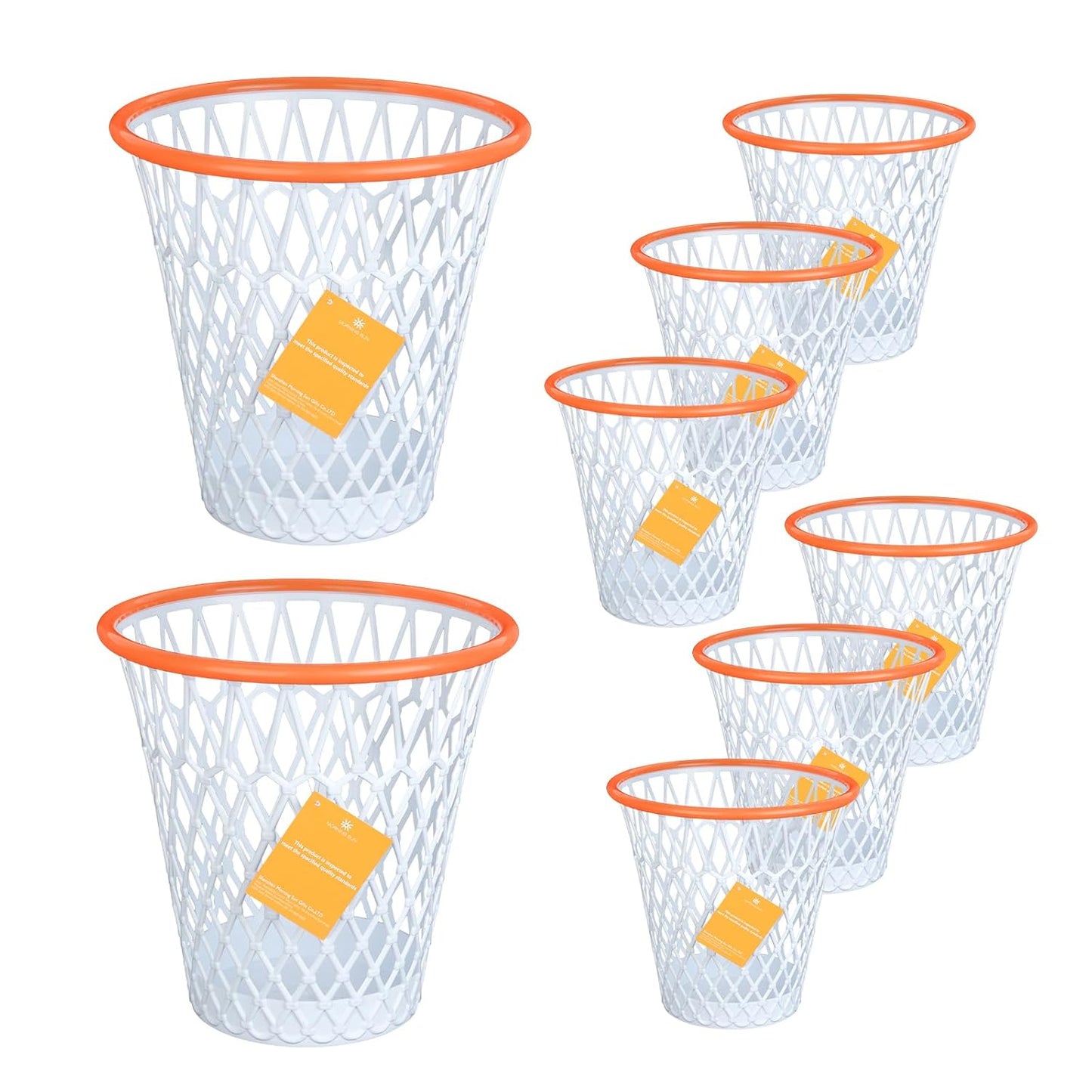 8-Piece Basketball Hoop Wastebasket Set - Themed Garbage Bin for Office and Bedroom, 4.5 Gallon Capacity, Ideal Basketball Gift for Gym Enthusiasts