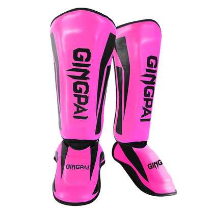 Professional Kickboxing and Muay Thai Shin Guard Pads for Martial Arts, Sanda, Wushu, and Taekwondo with Ankle Protection