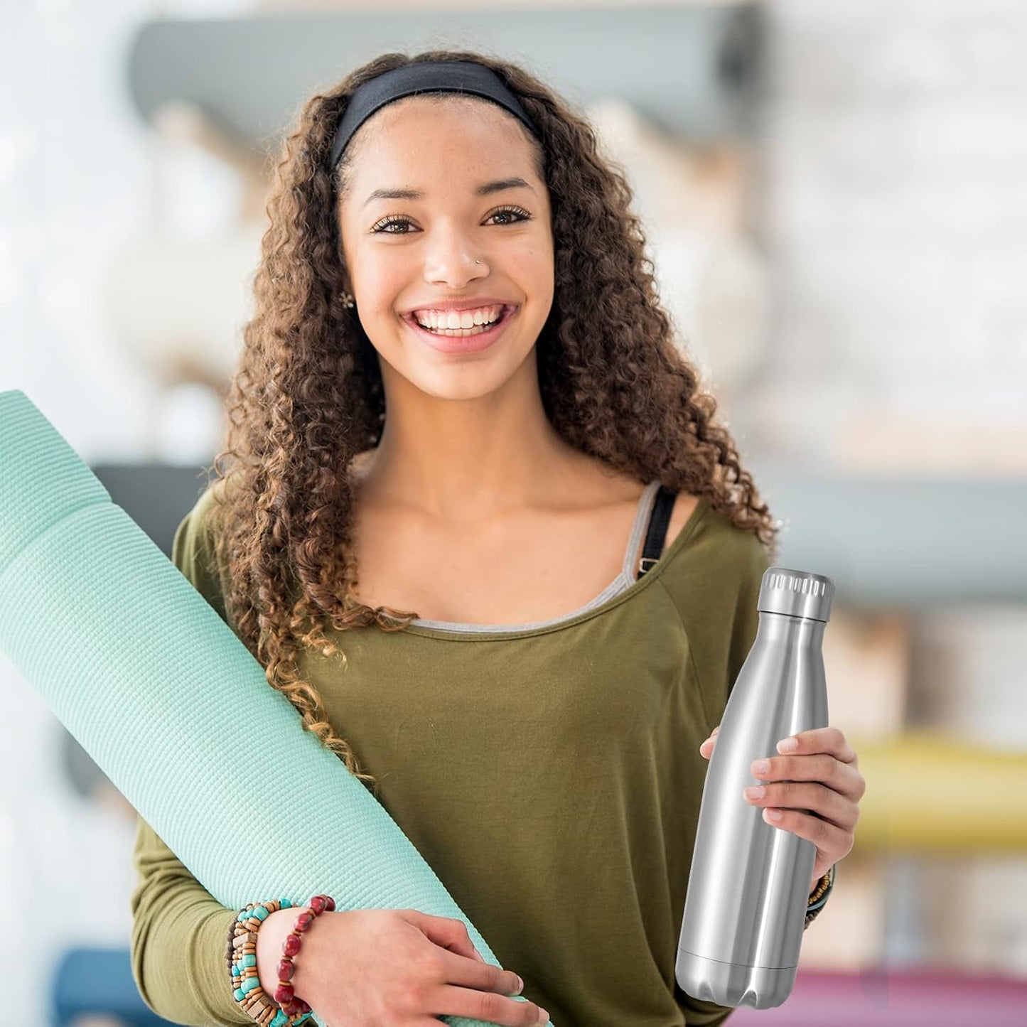 17 oz Stainless Steel Insulated Water Bottles, BPA-Free Double Wall Vacuum Cola Shape, Hot and Cold Retention, 8-Pack for Camping and Gym Use