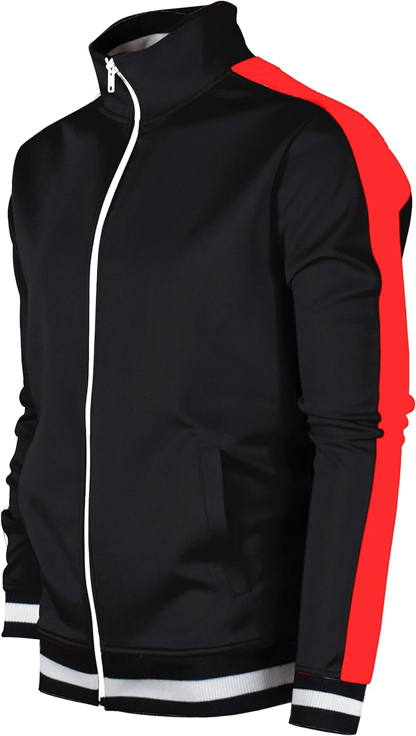 Men's Urban Hip Hop Premium Track Jacket - Slim Fit with Side Taping Sportswear