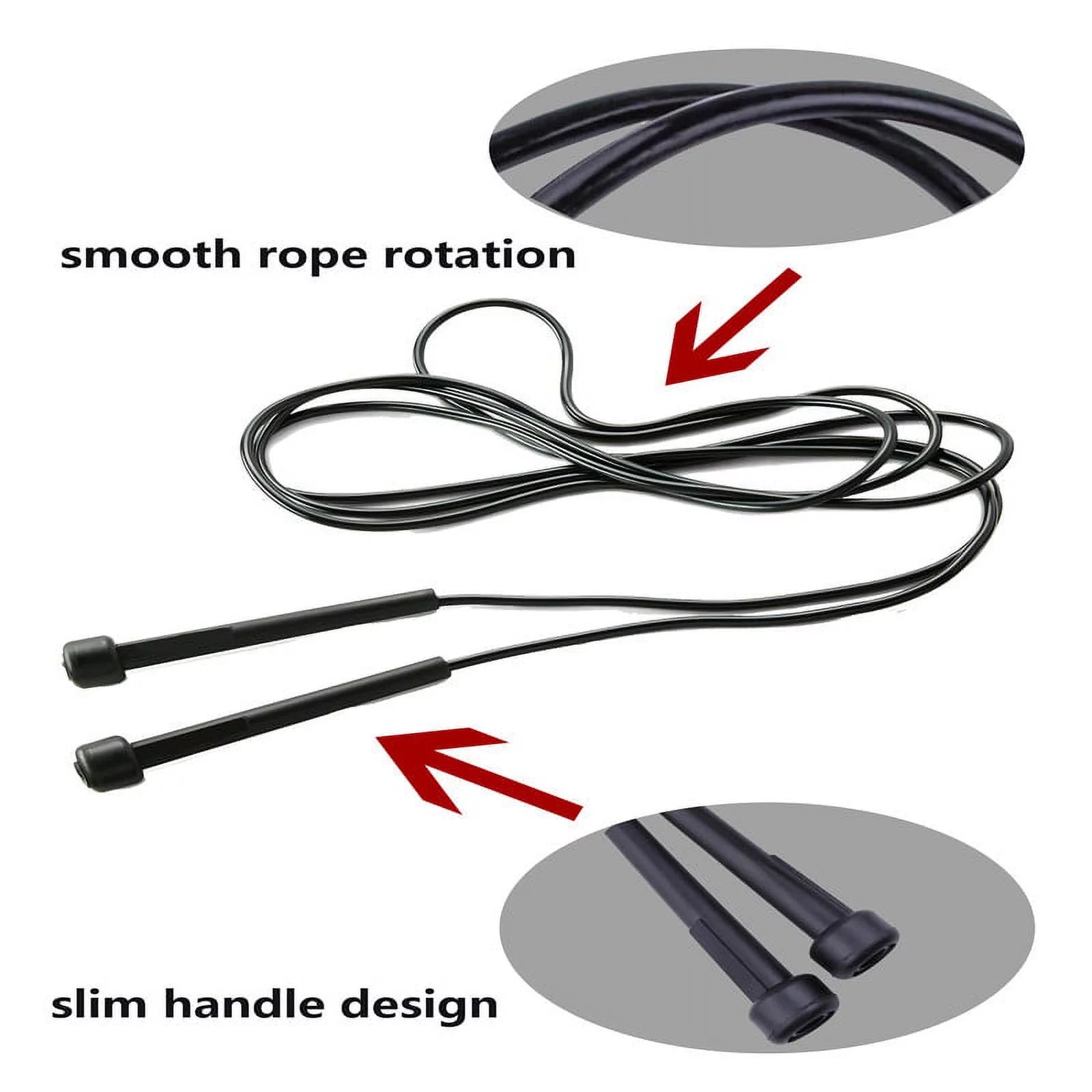 PVC Jump Rope with Ergonomic Handles for Cardio Fitness - Suitable for All Ages
