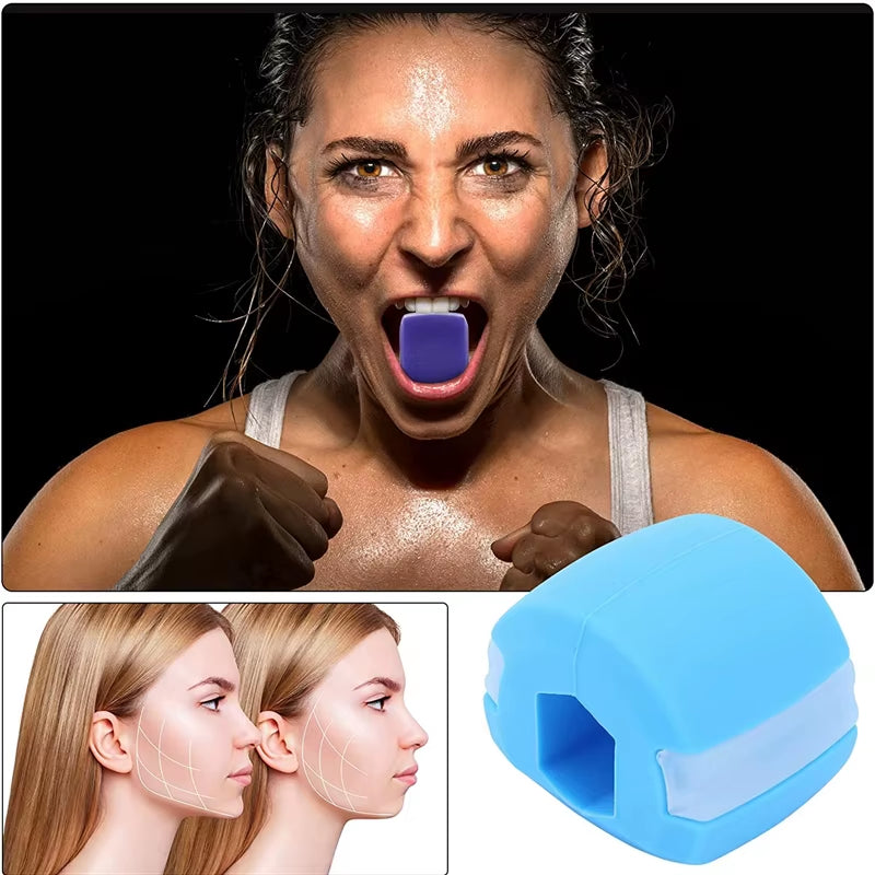 Silica Gel Facial Fitness Ball - Jaw Exerciser and Toner for Double Chin Reduction and Jawline Enhancement