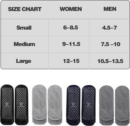 Unisex Cushioned Non-Slip Grip Socks for Yoga, Pilates, Barre, Home, and Hospital Use