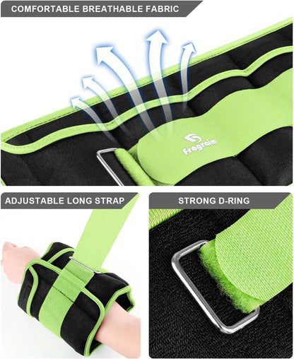 Adjustable Ankle Weights with Removable Weights, Available in Pairs from 1 to 20 lbs for Jogging, Gymnastics, Aerobics, and Physical Therapy
