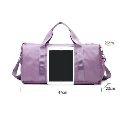Outdoor Waterproof Nylon Sports Gym Bag for Men and Women - Fitness Travel Handbag with Yoga Mat and Shoe Compartment