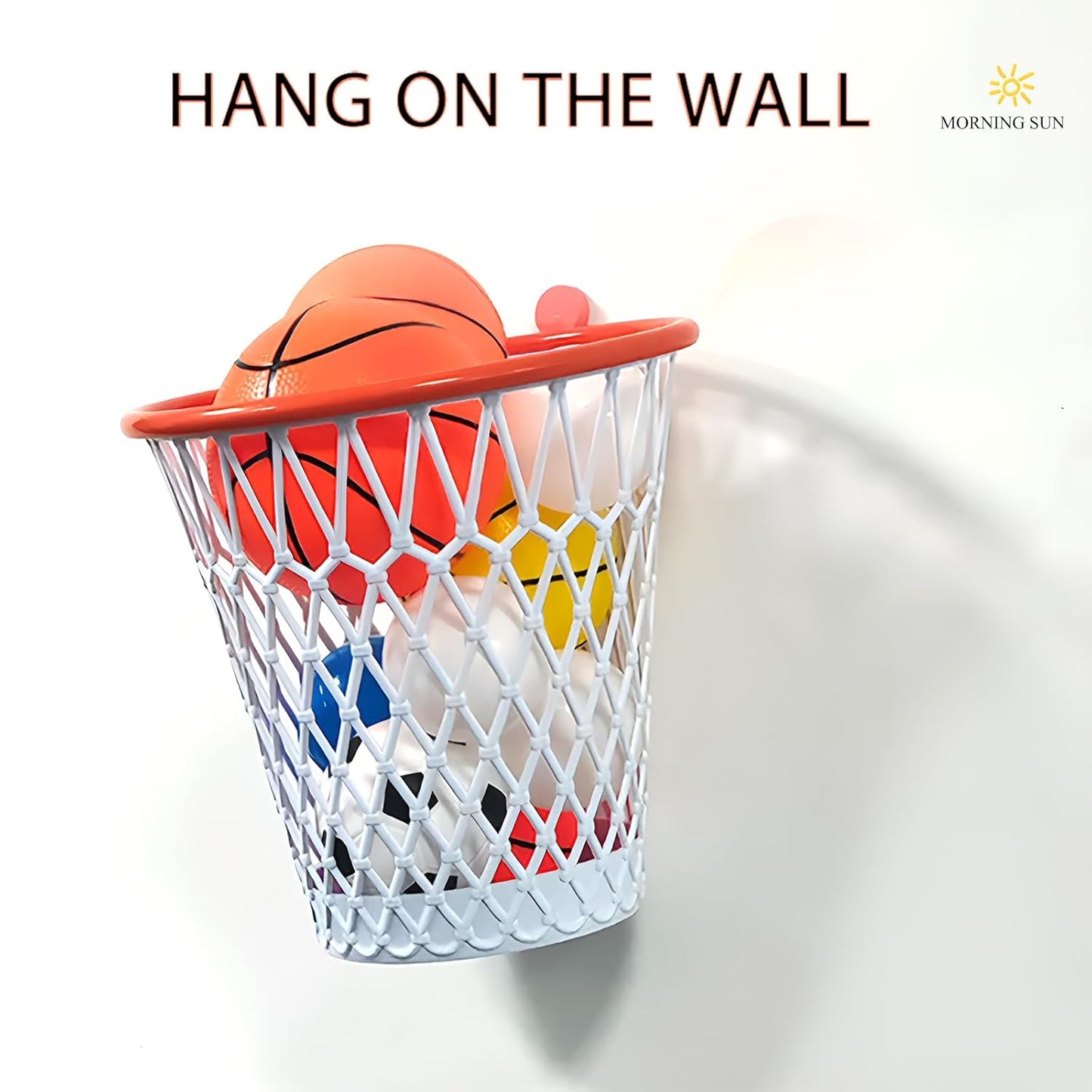 8-Piece Basketball Hoop Wastebasket Set - Themed Garbage Bin for Office and Bedroom, 4.5 Gallon Capacity, Ideal Basketball Gift for Gym Enthusiasts