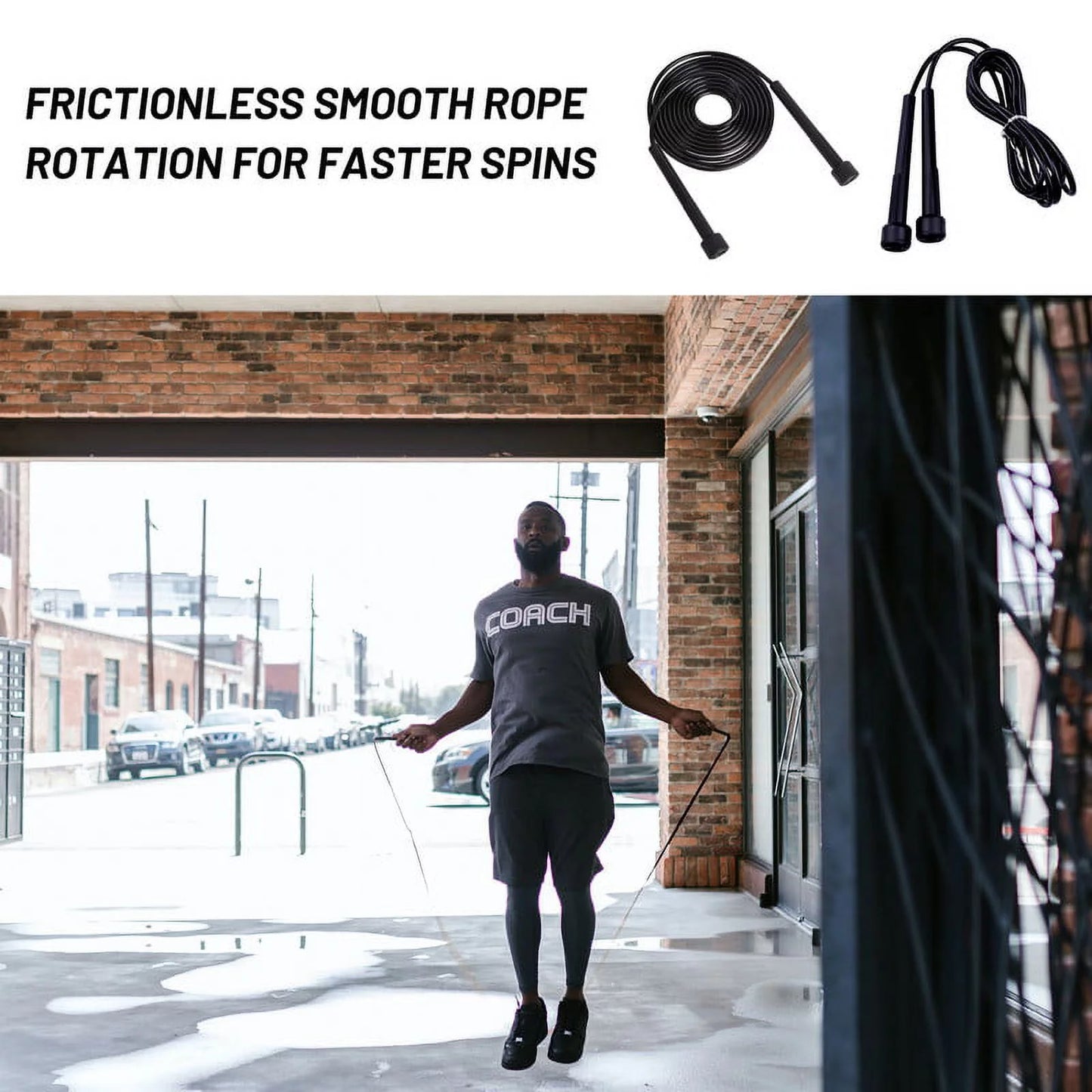 PVC Jump Rope with Ergonomic Handles for Cardio Fitness - Suitable for All Ages