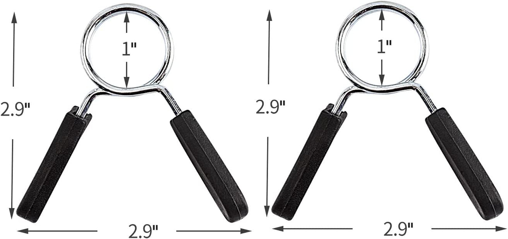 Barbell and Dumbbell Spring Clip Collars - 1 Inch Weight Bar Locking Buckles for Strength Training and Fitness Accessories