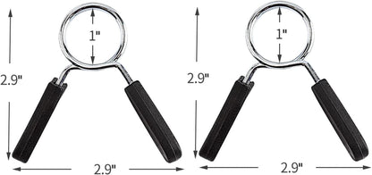Barbell and Dumbbell Spring Clip Collars - 1 Inch Weight Bar Locking Buckles for Strength Training and Fitness Accessories