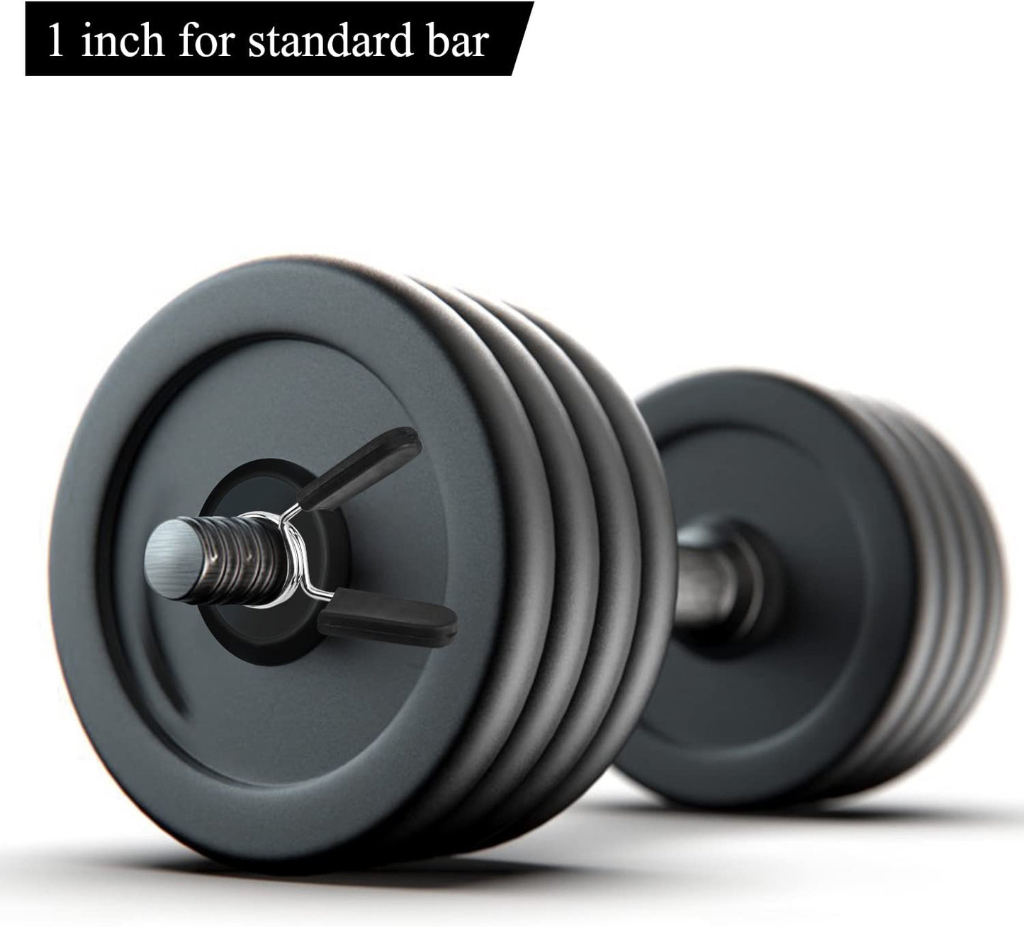 Barbell and Dumbbell Spring Clip Collars - 1 Inch Weight Bar Locking Buckles for Strength Training and Fitness Accessories