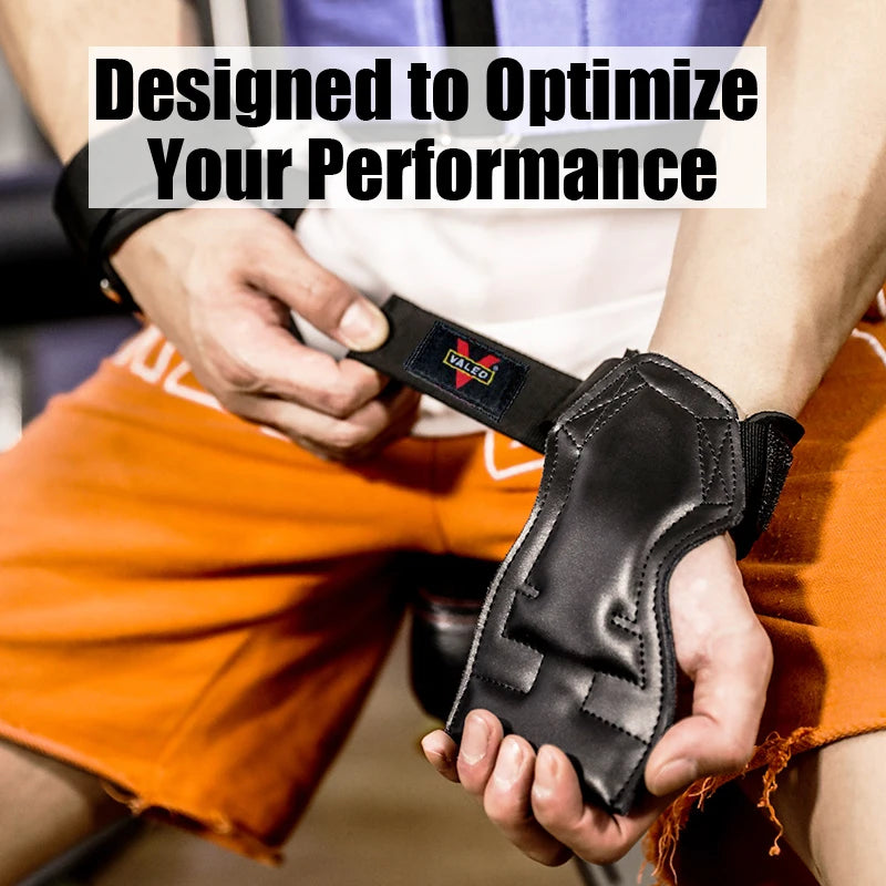 Cowhide Weightlifting Gloves with Wrist Straps for Dumbbell and Barbell Training - Professional Fitness Equipment